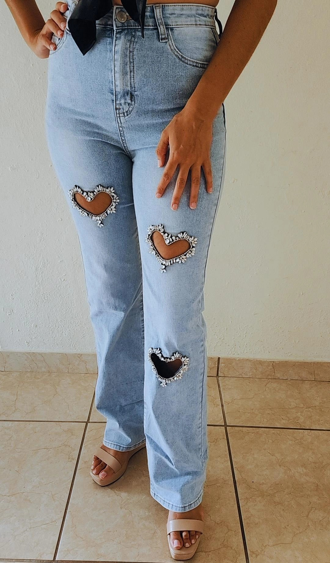 Heart Glitter Jeans